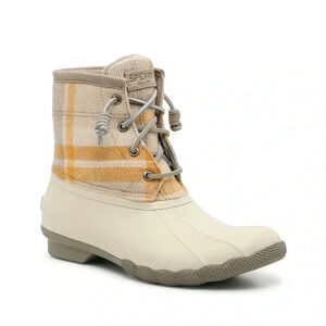 Sperry Saltwater Plaid Wool Duck Boots – Waterproof Rain Snow Winter